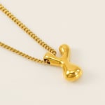 Gold color / 1 Piece Simple Series Daily Letter Y Titanium Steel  Gold Color Unisex Pendant Necklaces Picture25